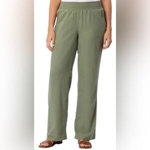 NWT Briggs Women's Linen Blend Pants, Green, XS